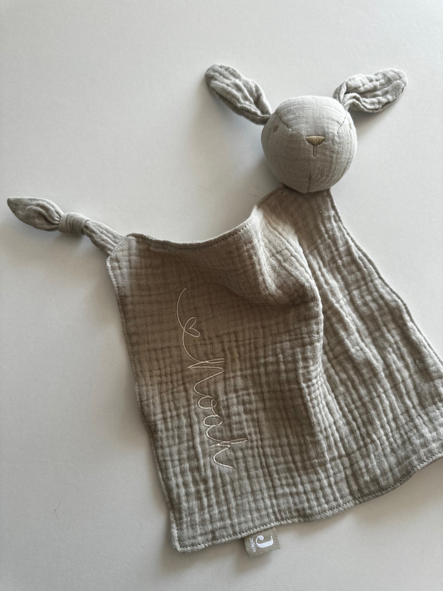 Schmusetuch Hase – personalisierbar mit Name